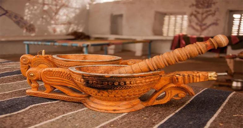 Wooden Equipment for Tea Making in Bishnoi Village, Jodhpur Image
