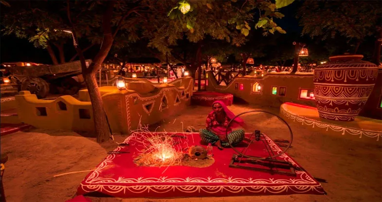 Evening at Chowkhi Dhani Village Jaipur Image